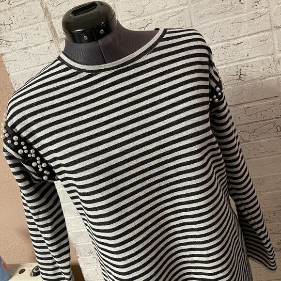 Lane Bryant Striped Pearl Sweater 10/12 - Picture 1 of 9